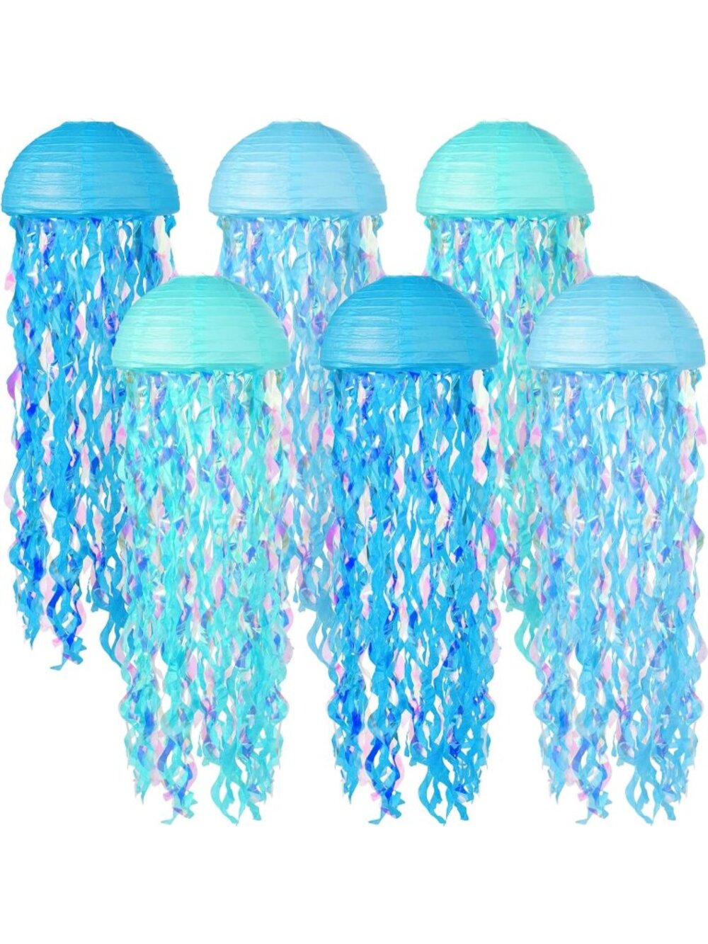 New Jellyfish Paper Lanterns 6 Pcs Hanging Ocean Sea Party Decor